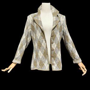 vintage 1970s VALENTINO BOUTIQUE "SWACKET", Sweater Jacket, Sage Green Grey